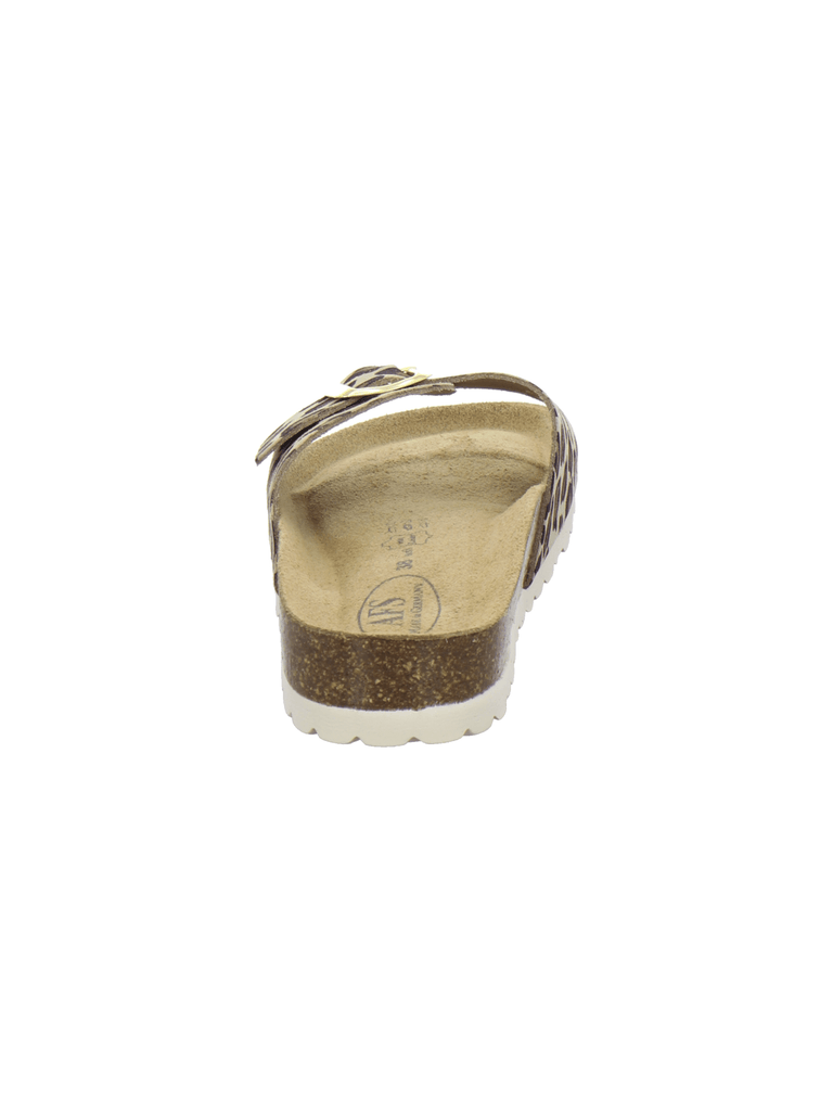 modische Pantoletten Damen leo-beige