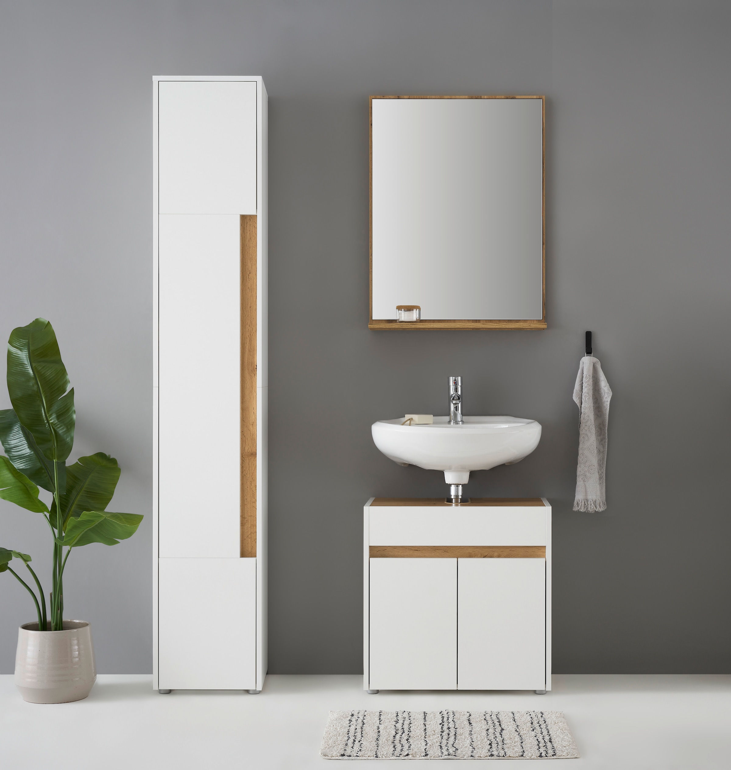 INOSIGN Badmöbel-Set »CITY/ GIRON, Bad im zeitlosen Design, 3-teiliges Badezimmer« Set, 3 Stk. tlg.