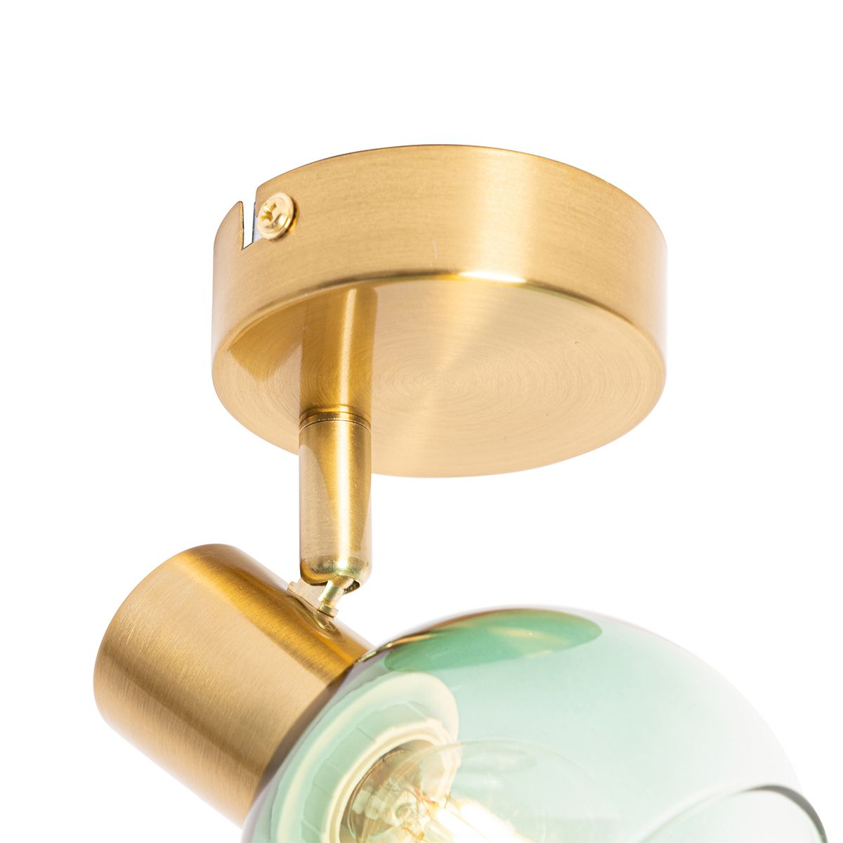 Art Deco spot goud met groen glas - Vidro