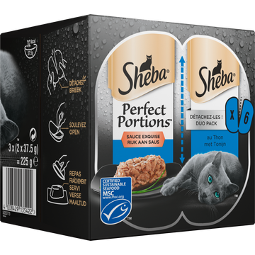 Sheba Perfect Portions met Tonijn 3 x 2 x 37,5 g