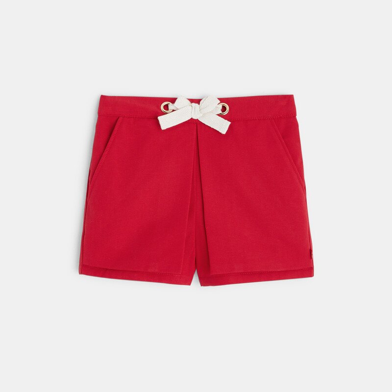Short à pans rouge bébé fille Rouge