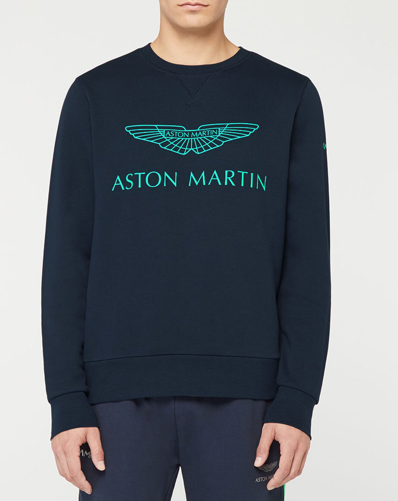 Hackett London Sweat Logo Fluo Aston martin Racing bleu marine/vert