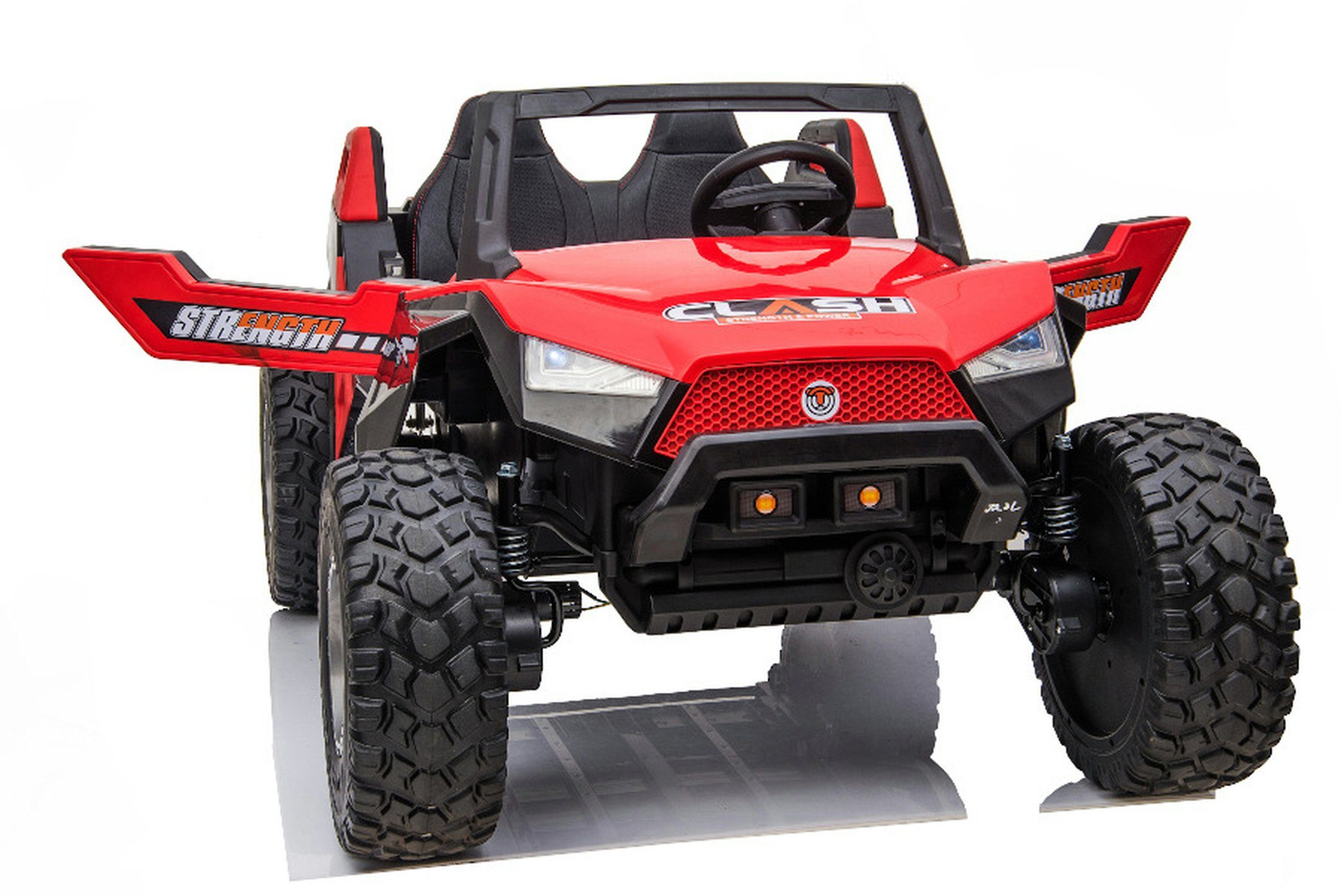 Carrinho elétrico infantil TPFLiving 928 - motor: 4 x 12V - bateria: 2 x 12 volts/7Ah, capacidade de carga 60 kg, carrinho elétrico infantil com assento de couro e cinto de segurança.
