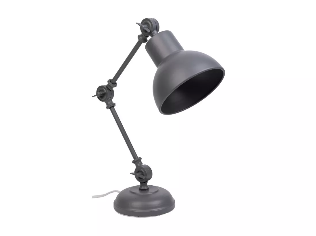 Lampe de bureau en métal gris 22x14x45h