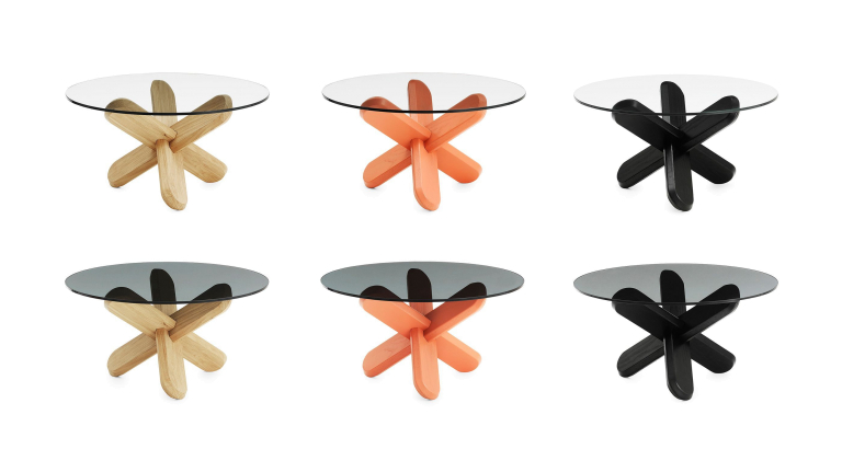 Normann Copenhagen Ding bijzettafel 75 transparant/eiken