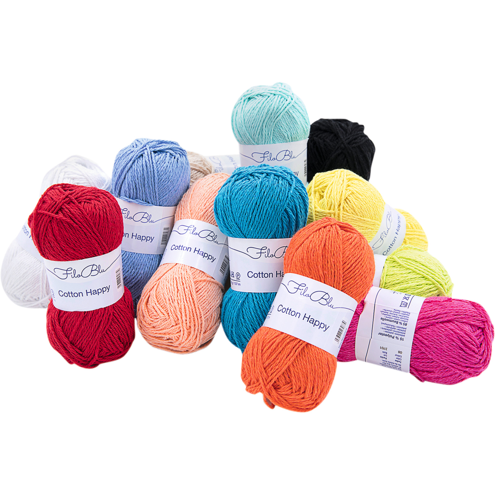 Handstrickgarn 10x50g/Kn uni Cotton Hap.