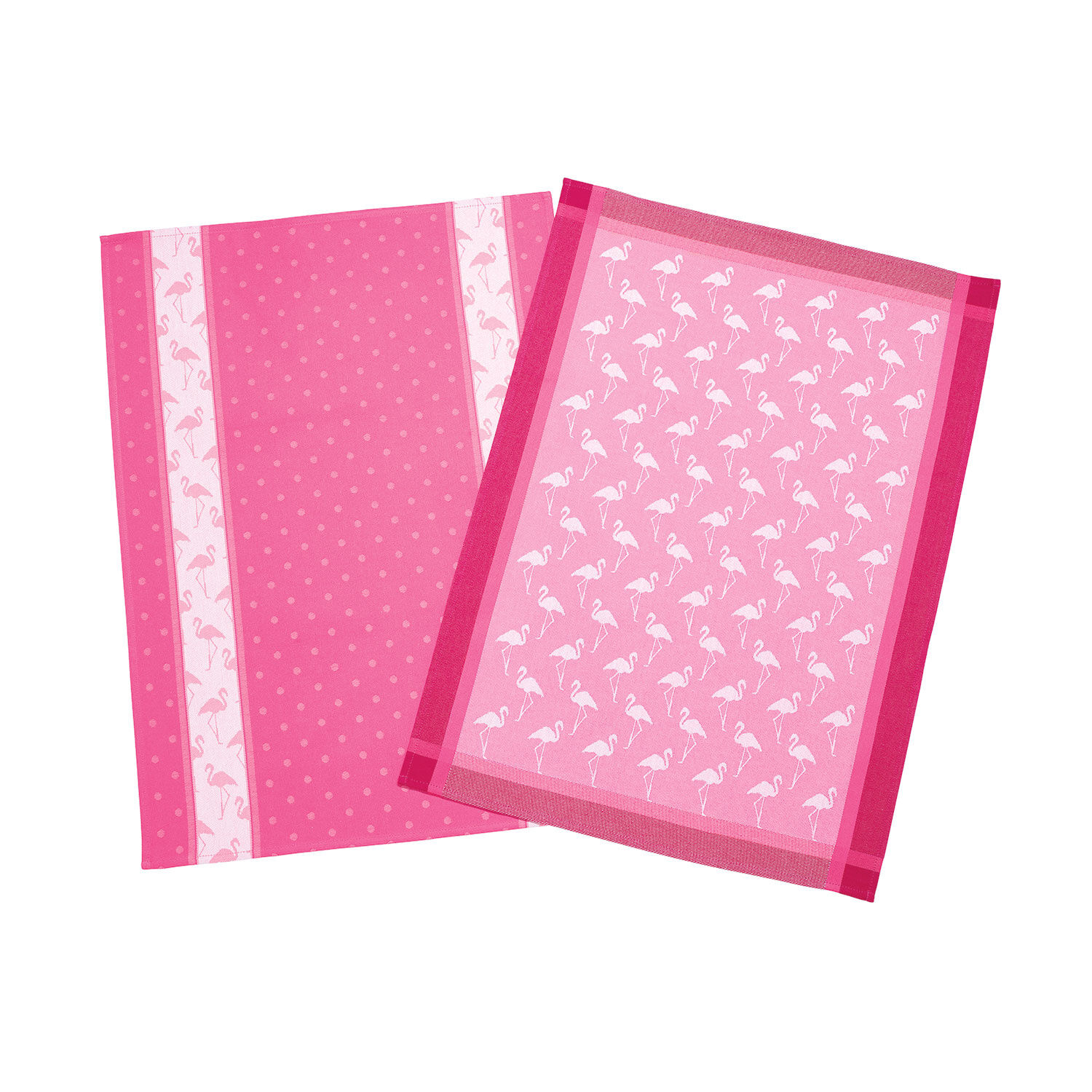 Küchentücher in pink mit zwei Flamingo-Dessins