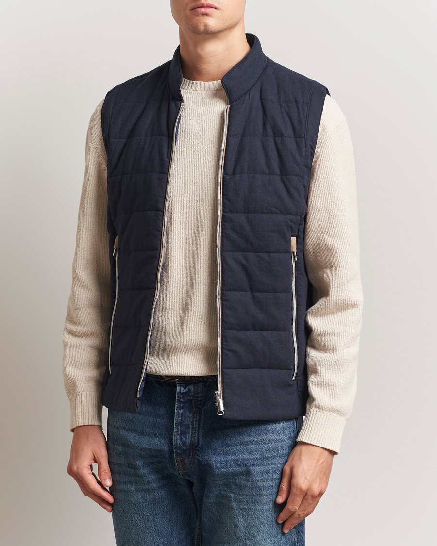 Stenströms Linen/Alcantar Vest Navy