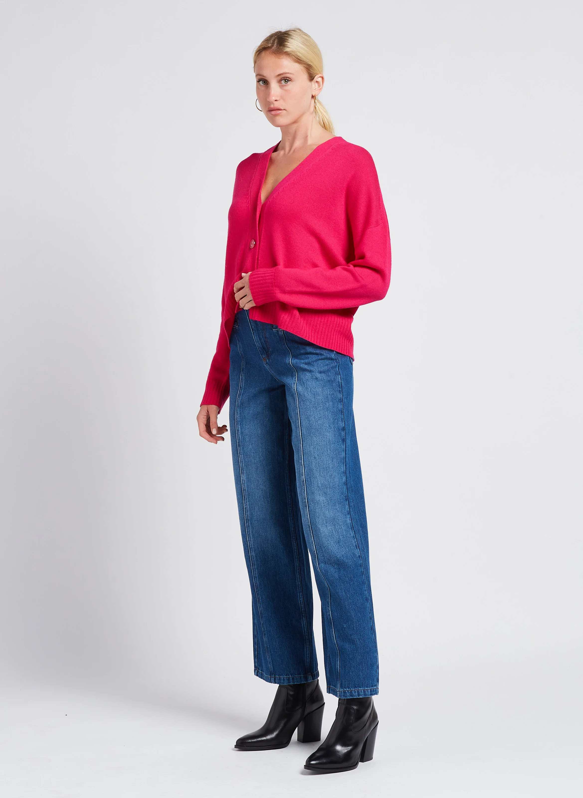 ORIANE - Jean large taille haute | Bleu