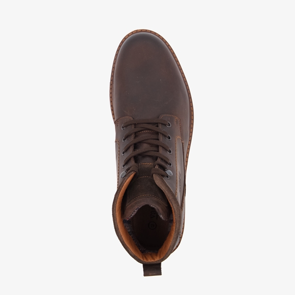 Van Beers leren heren veterboots donkerbruin