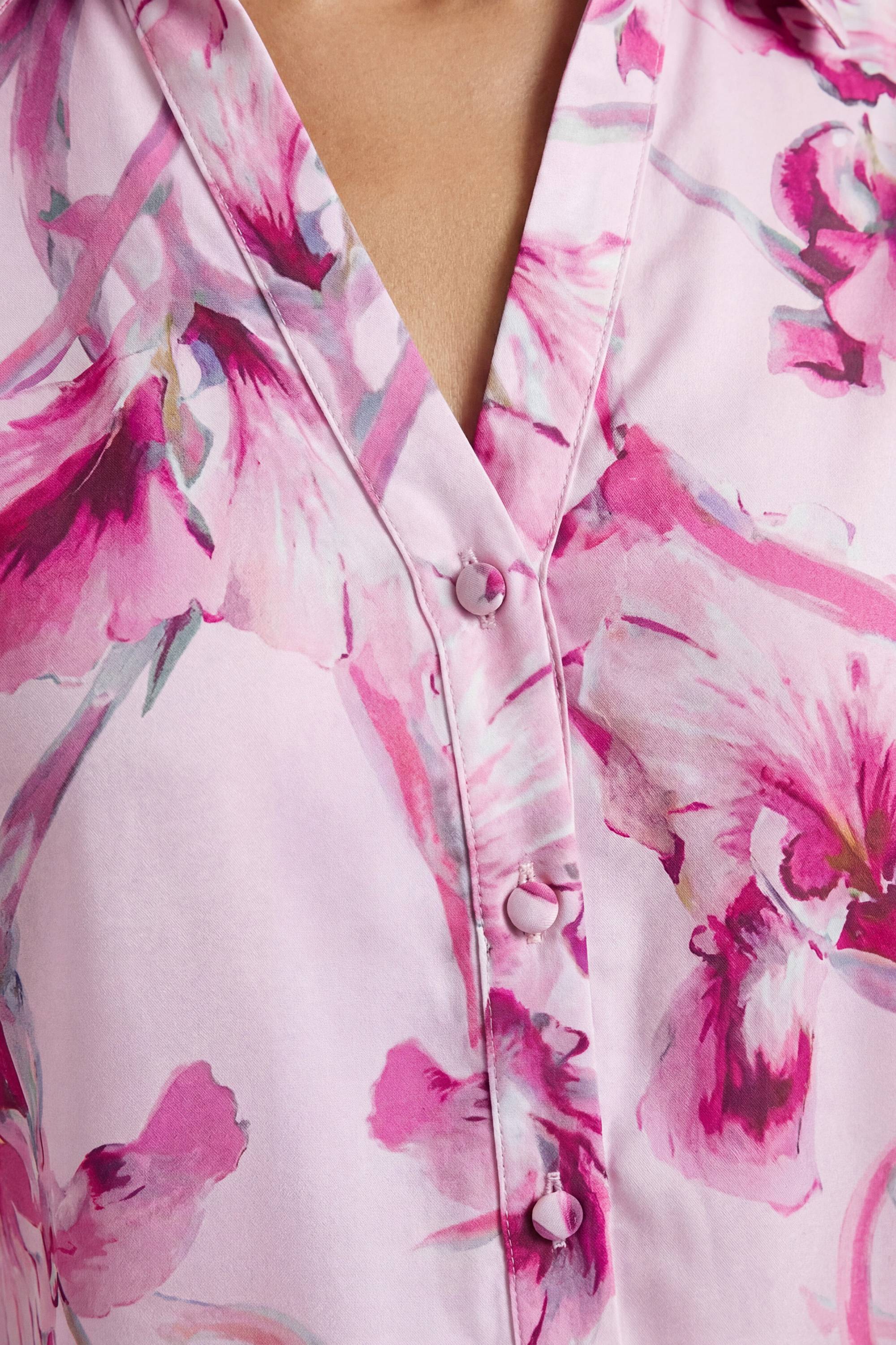 Wallis Ensemble Coordonné Chemise Satinée À Fleurs