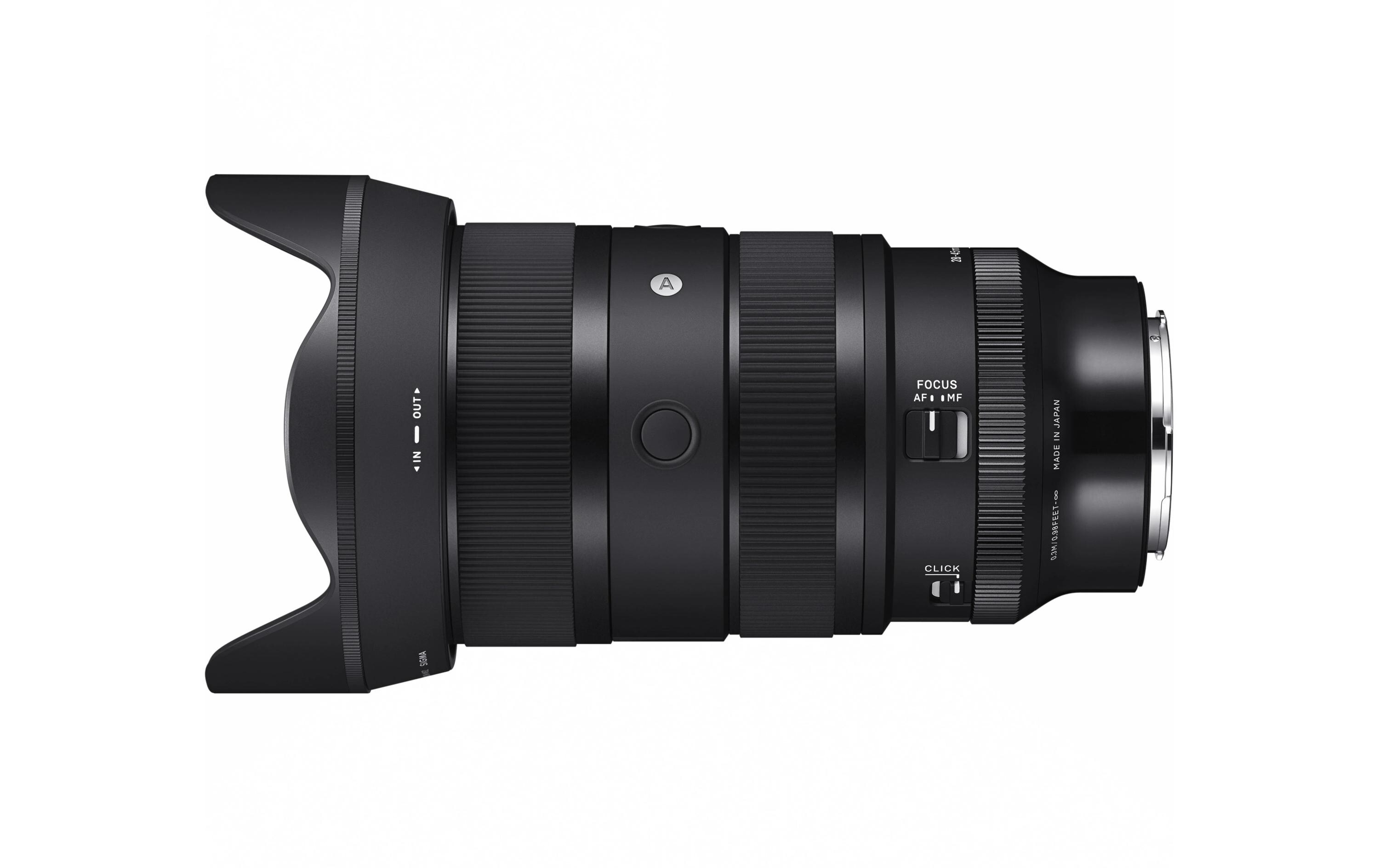Zoomobjektiv 28-45mm F/1.8 DG DN Art Sony E-Mount<br>Vollformat-Zoomobjektiv mit einer konstanten maximalen Blendenöffnung von F1.8 und eine Schärfe und Klarheit vergleichbar mit der eines Festbrennweitenobjektivs ist