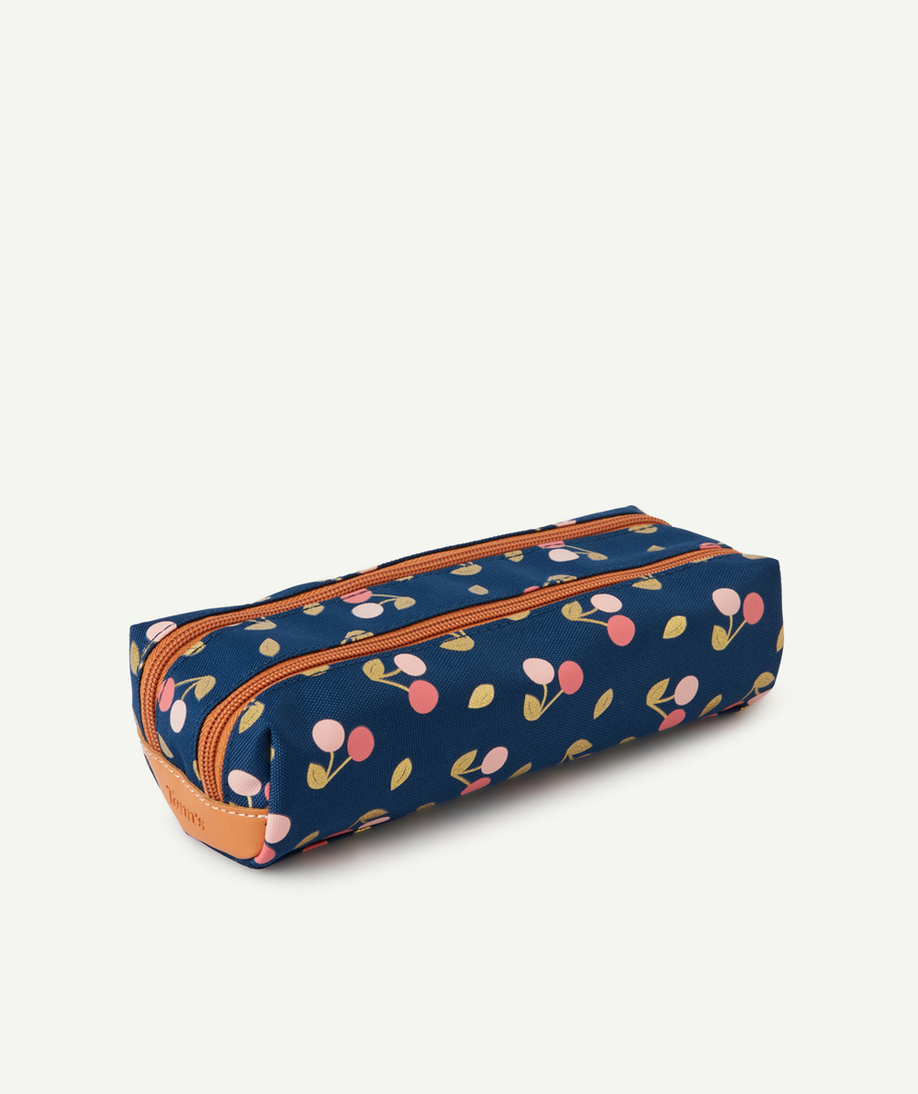 TANN'SLA TROUSSE SCOLAIRE DOUBLE ALEXA BLEUE IMPRIMÉE CERISES