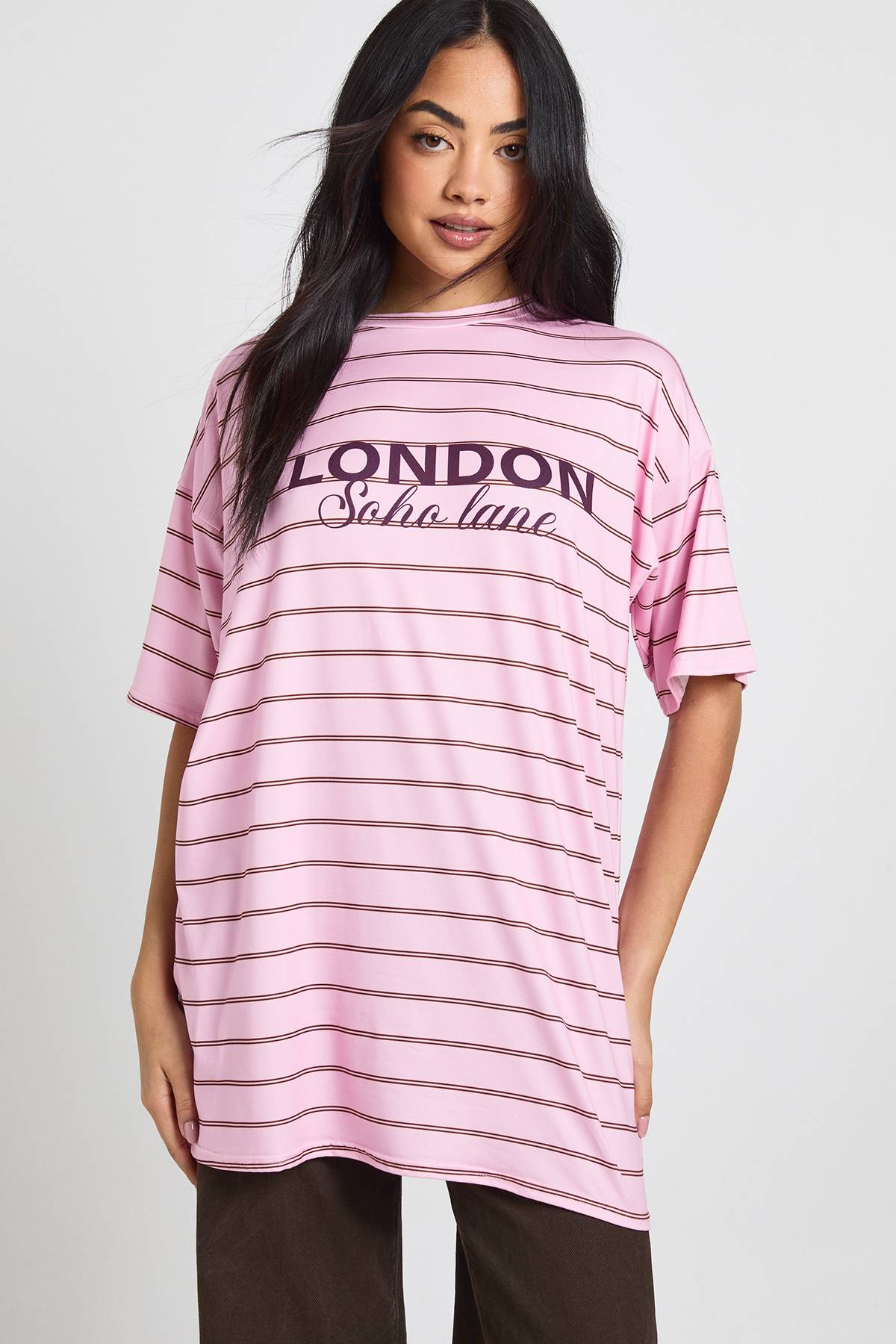 boohoo T-Shirt Rayé Doux London Soho Lane