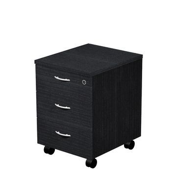 Caisson mobile Trend - L43xP52xH59,5 cm - 3 tiroirs avec serrure - imitation frêne noir