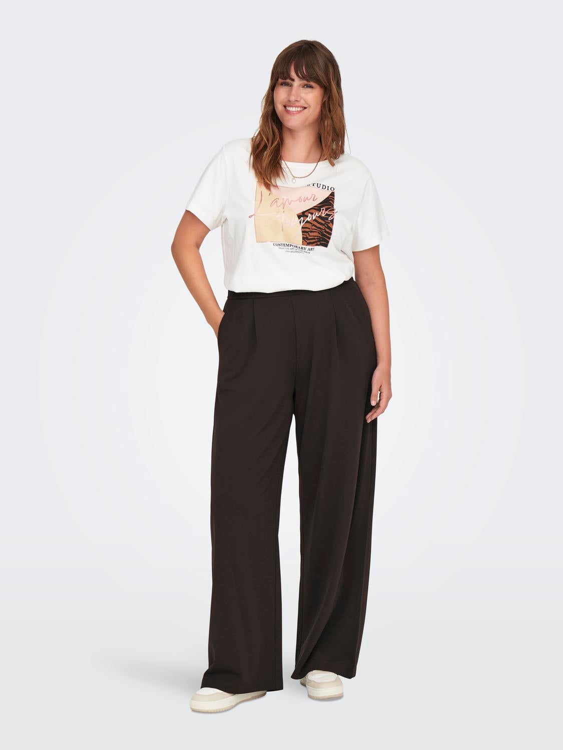 CARSTILLA Normal geschnitten Hose mit weitem Beinschnitt Black Coffee