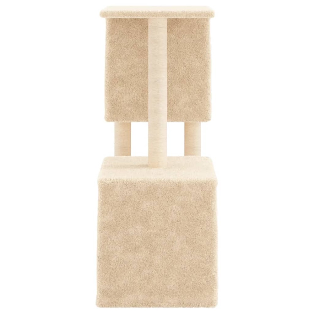 Arbre à chat avec griffoirs en sisal crème 86 cm