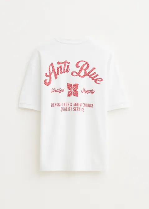 T-shirt met print indigo supply wit (WIT)