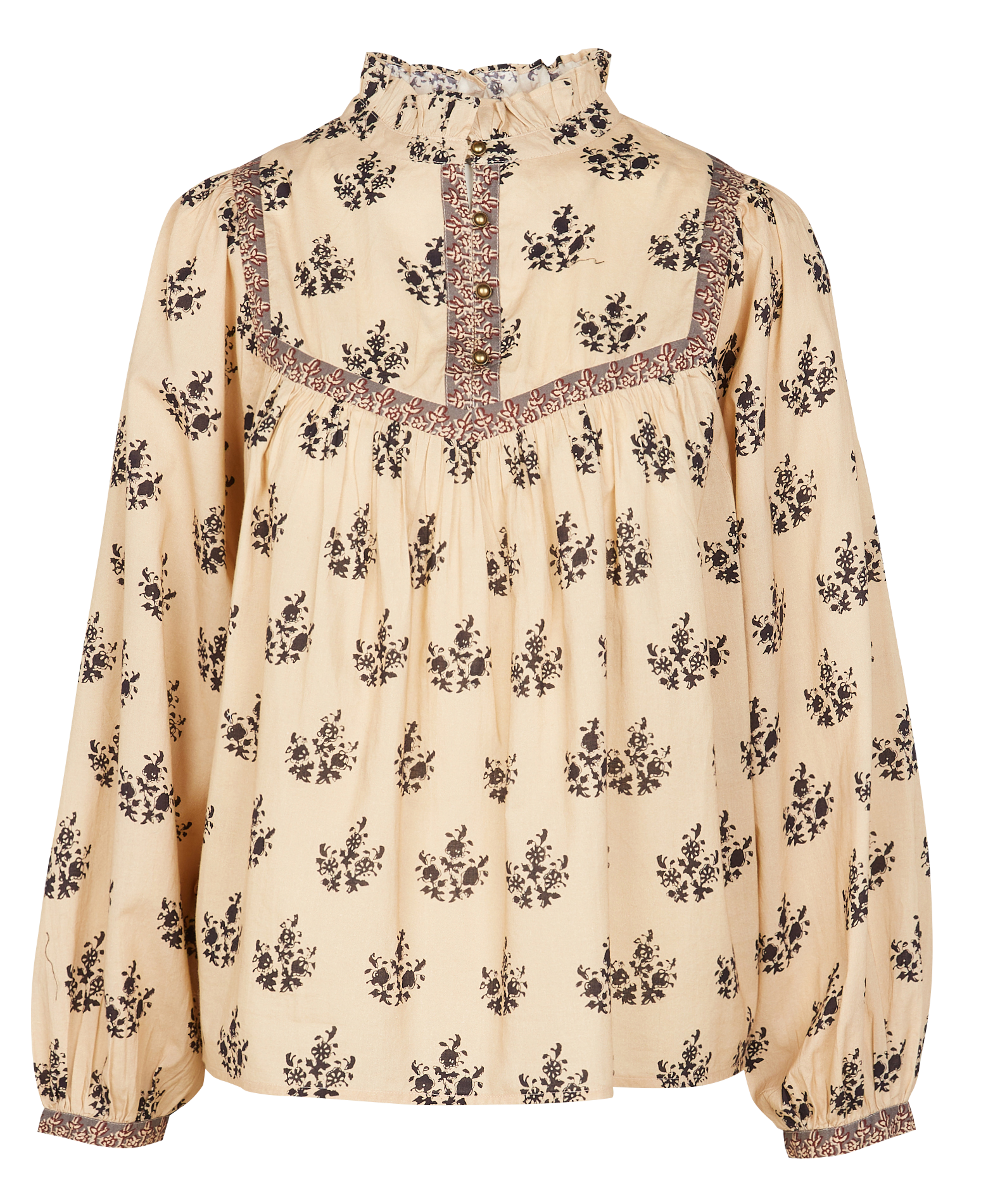 TINA - Blouse ample imprimée en coton | Gris