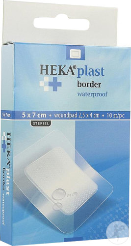Hekaplast Border Transparent Imperméable 5x7cm Stérile 10 Pièces