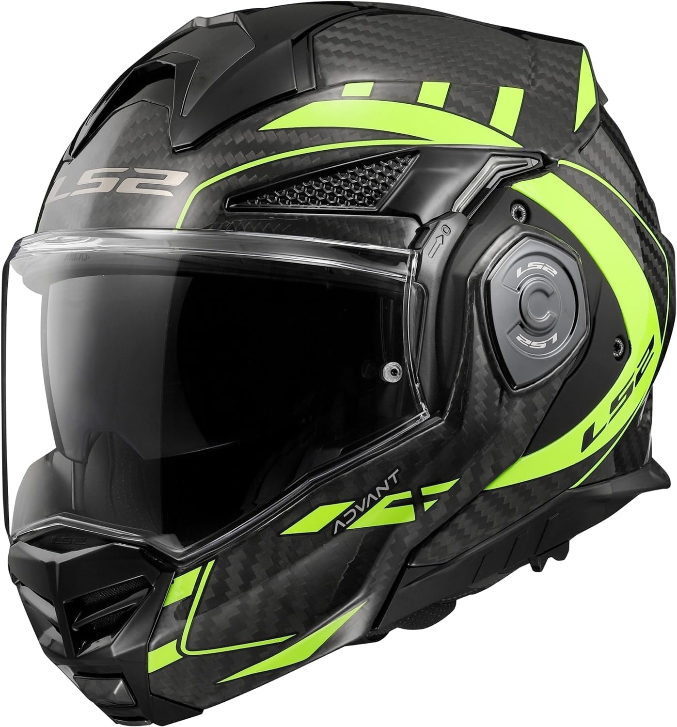 LS2 - Casque FF901 Advant X Carbon Future II Carbone / Jaune fluo / Brillant