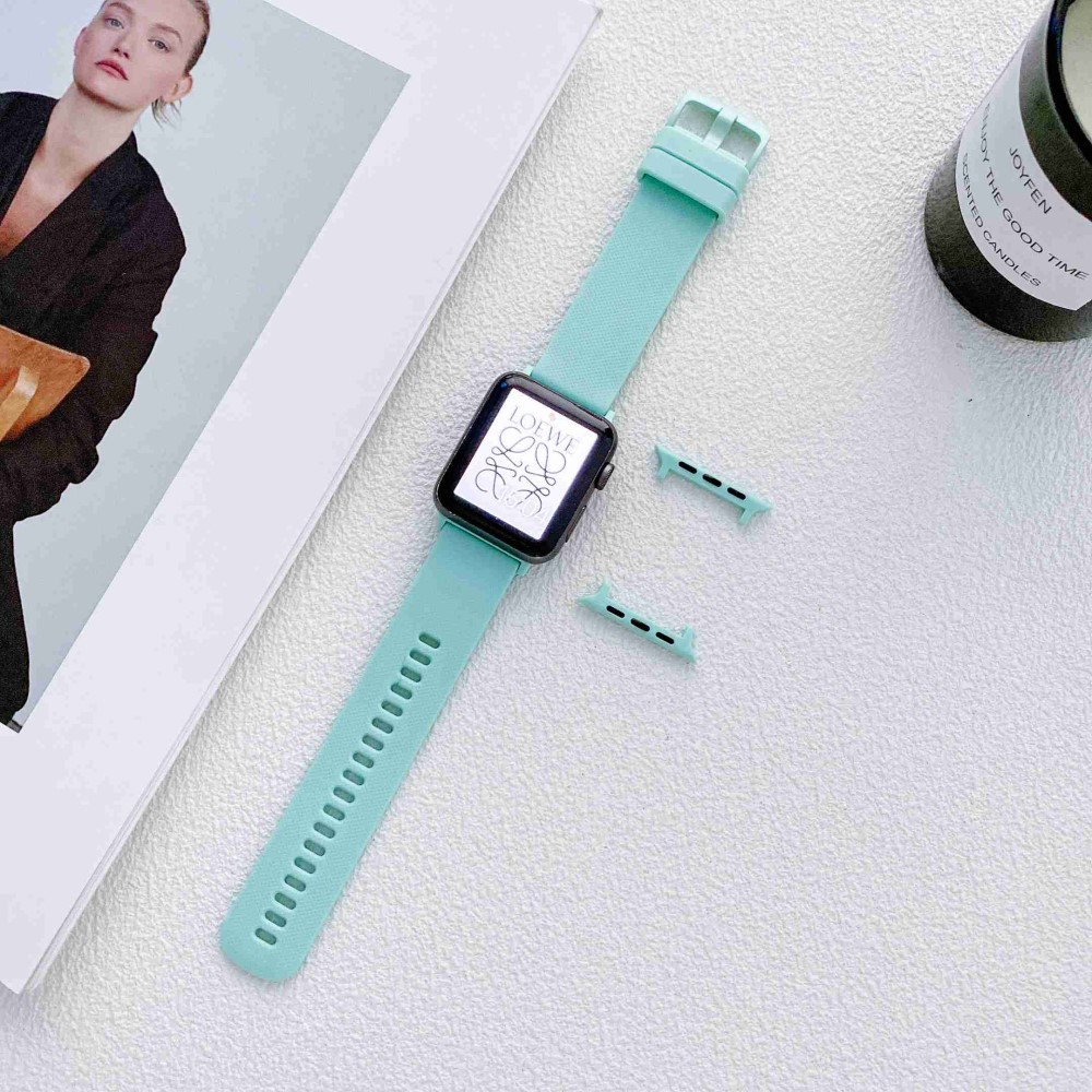 Apple Watch (49/46/45/44 mm) Ersatz Silikon Sport Armband Grip (Gelenkumfang: 175-230mm) - Türkis
