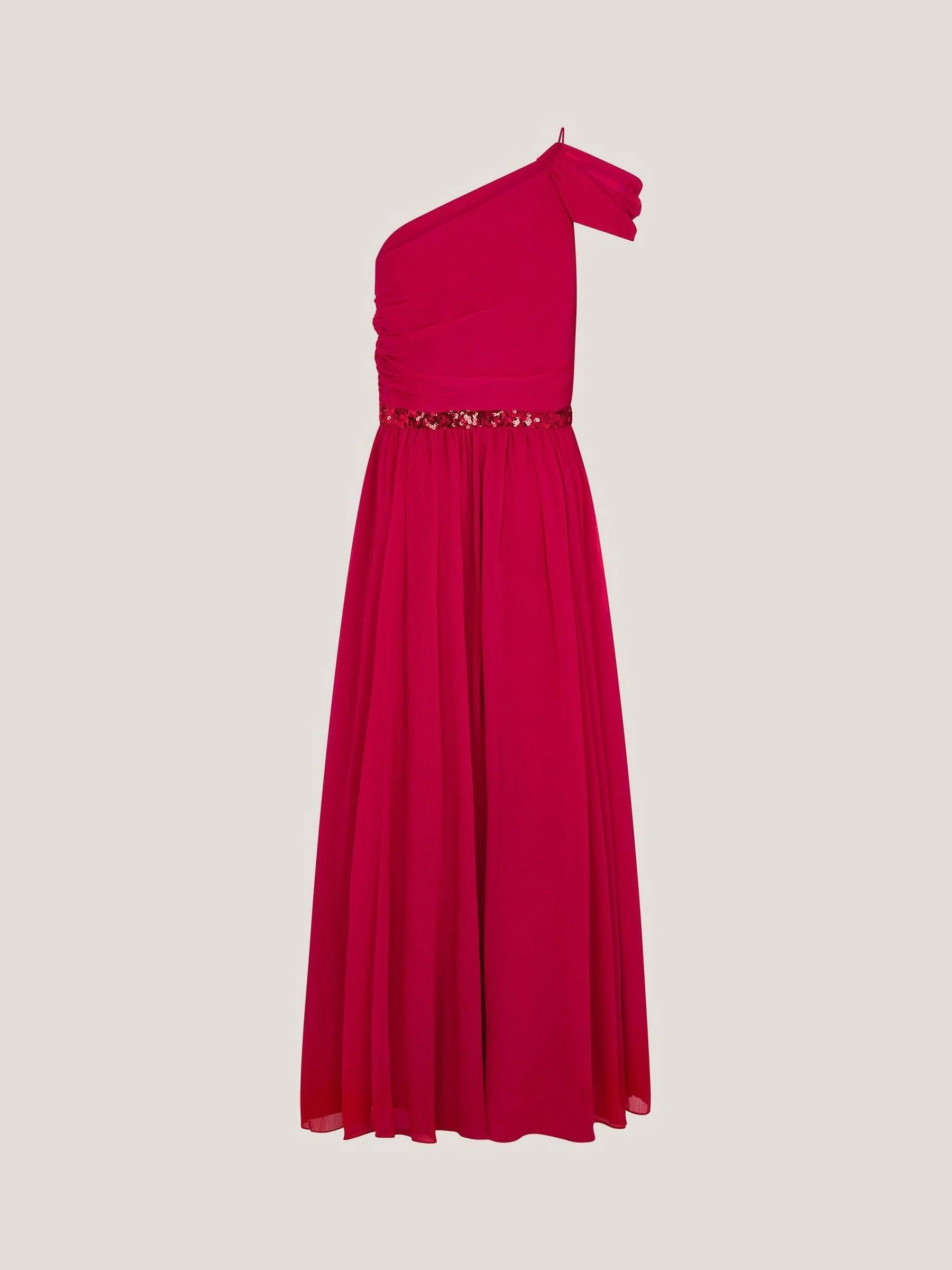 Rood - Monsoon Sequin One Shoulder Prom Dress