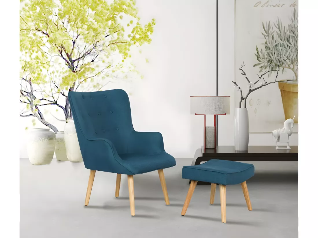 Fauteuil style scandinave en tissu 