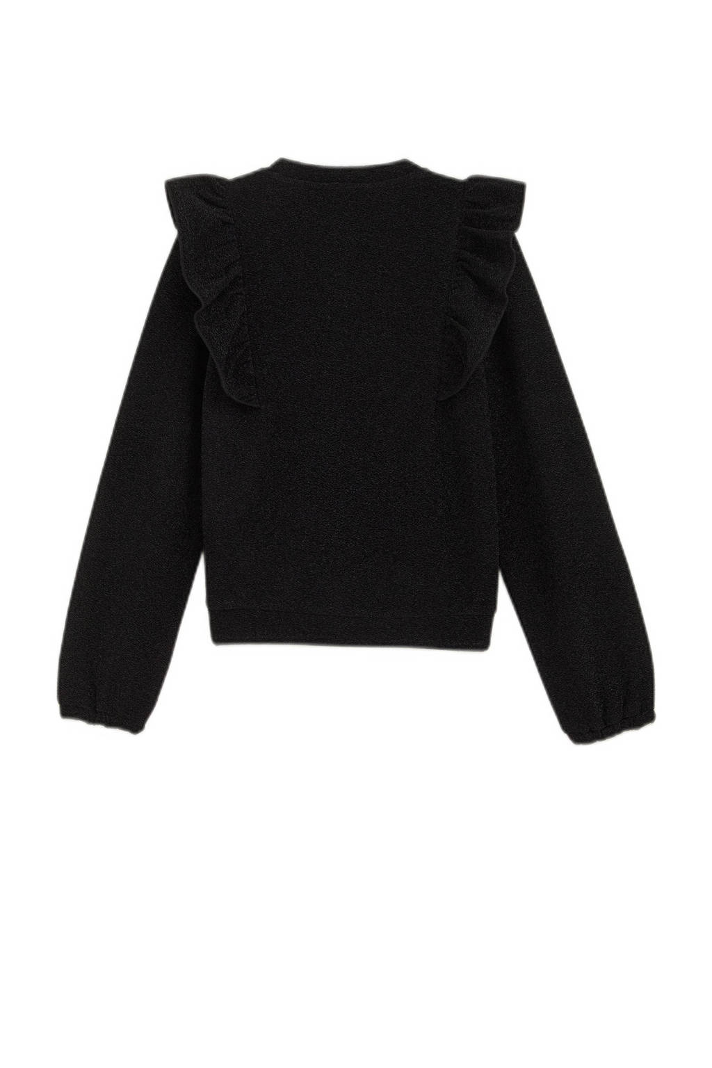 WE Fashion gemêleerde sweater black uni