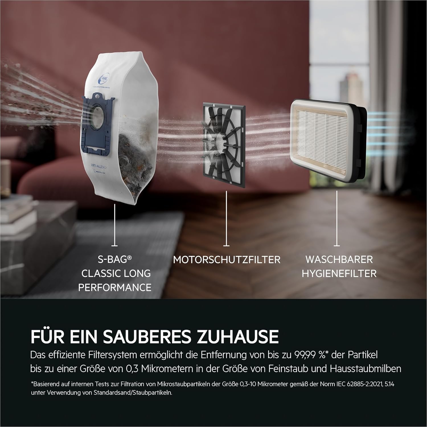 AEG CLEAN 5000 Staubsauger mit Beutel, hohe Saugleistung, aus Recyclingkunststoff, AllFloor Bodendüse mit Klicksystem, 2in1 Multifunktionsdüse, 8,5m Aktionsradius, waschbarer Hygiene-Filter, AB51C1DB