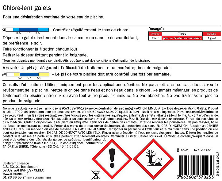 Chlore lent galets 5kg