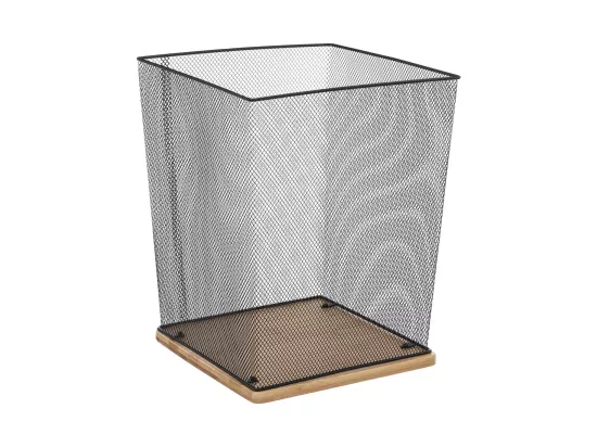Corbeille de Bureau en métal et bambou modèle Havi