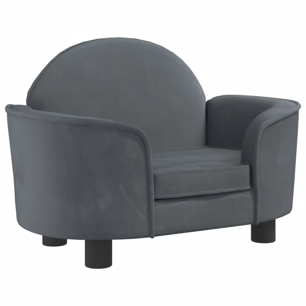 Cama para cães vidaXL em veludo cinza escuro, 66x40x45 cm