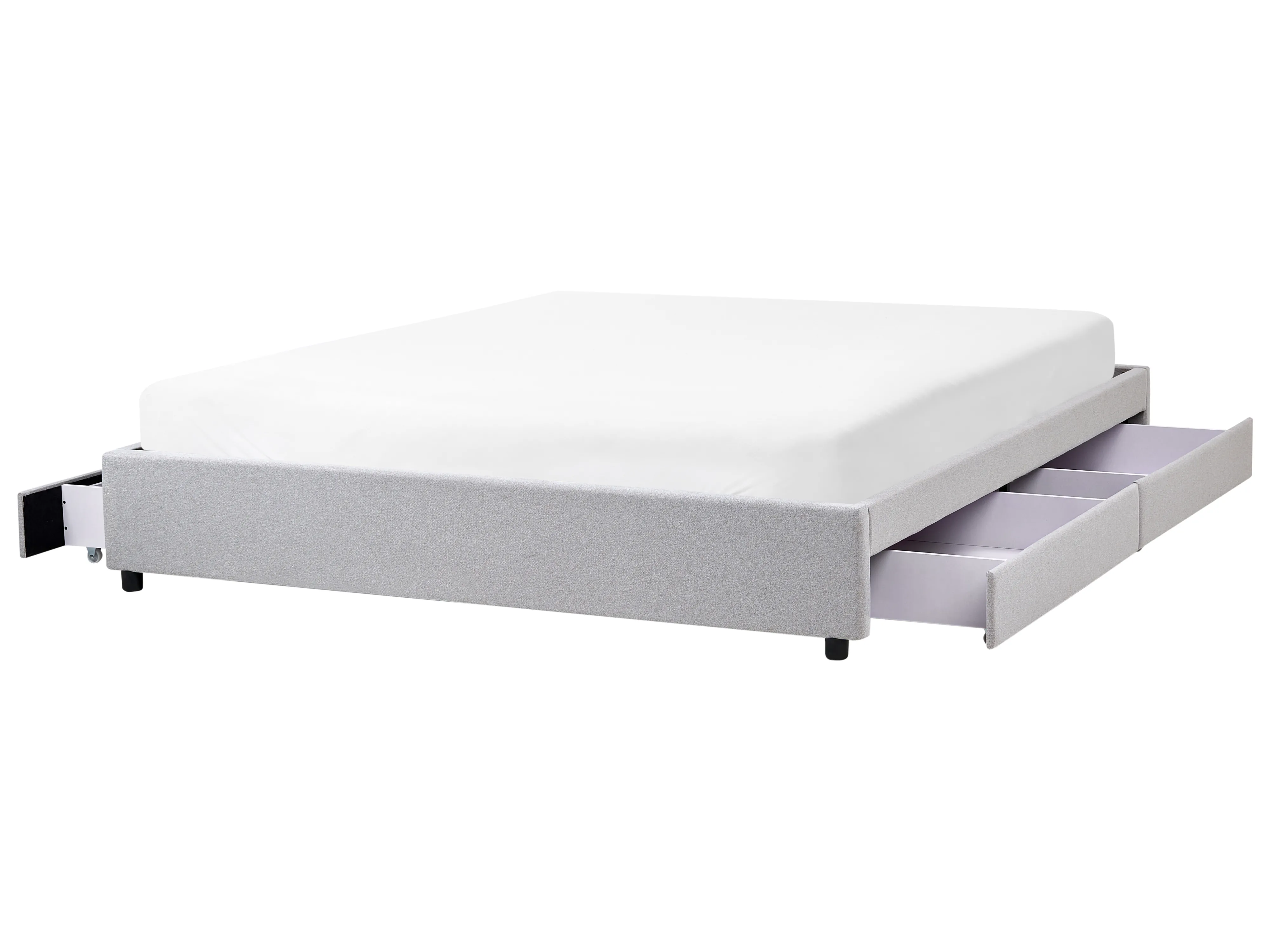 Bed met opbergruimte zonder hoofdbord Stof PRADES 180 x 200 cm Lichtgrijs