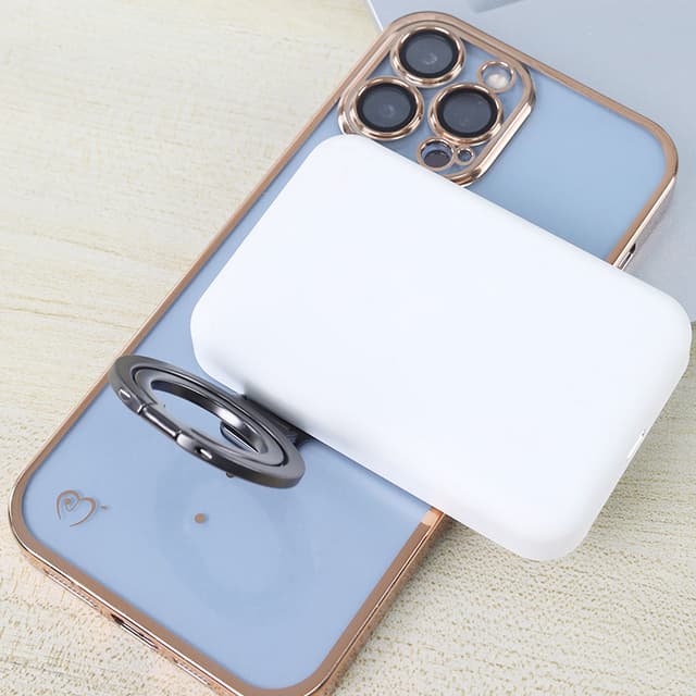 Magnetisk telefonstativ med dobbelte ringe til iPhone 12/13/14/15-serien Sort