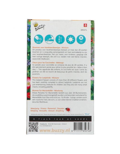 Buzzy Friendly Flowers Lieveheersbeestjes15m² - Bloemenzaden - 55 g