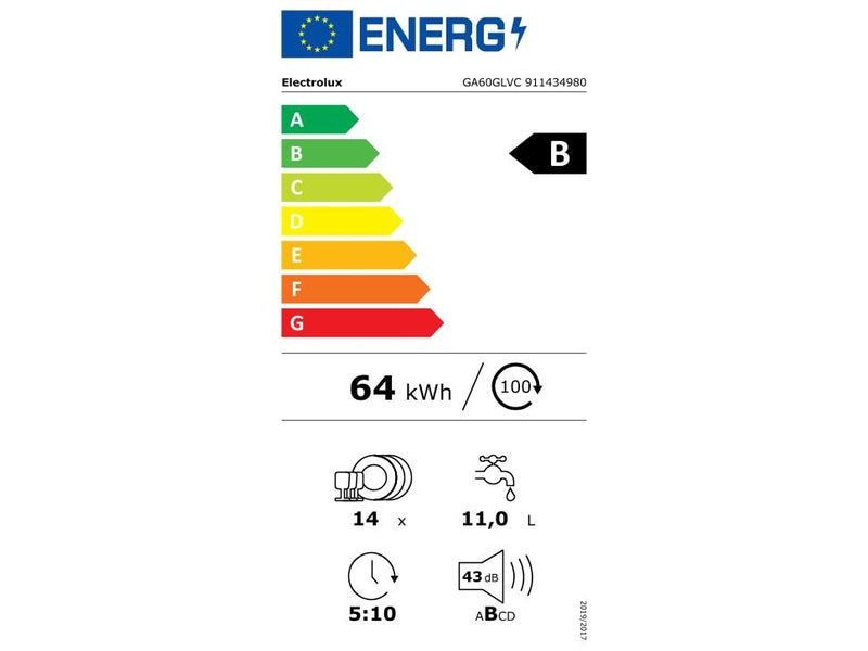Electrolux Einbaugeschirrspüler ComfortLift GA60GLVC Vollin Vollintegrierter Geschirrspüler