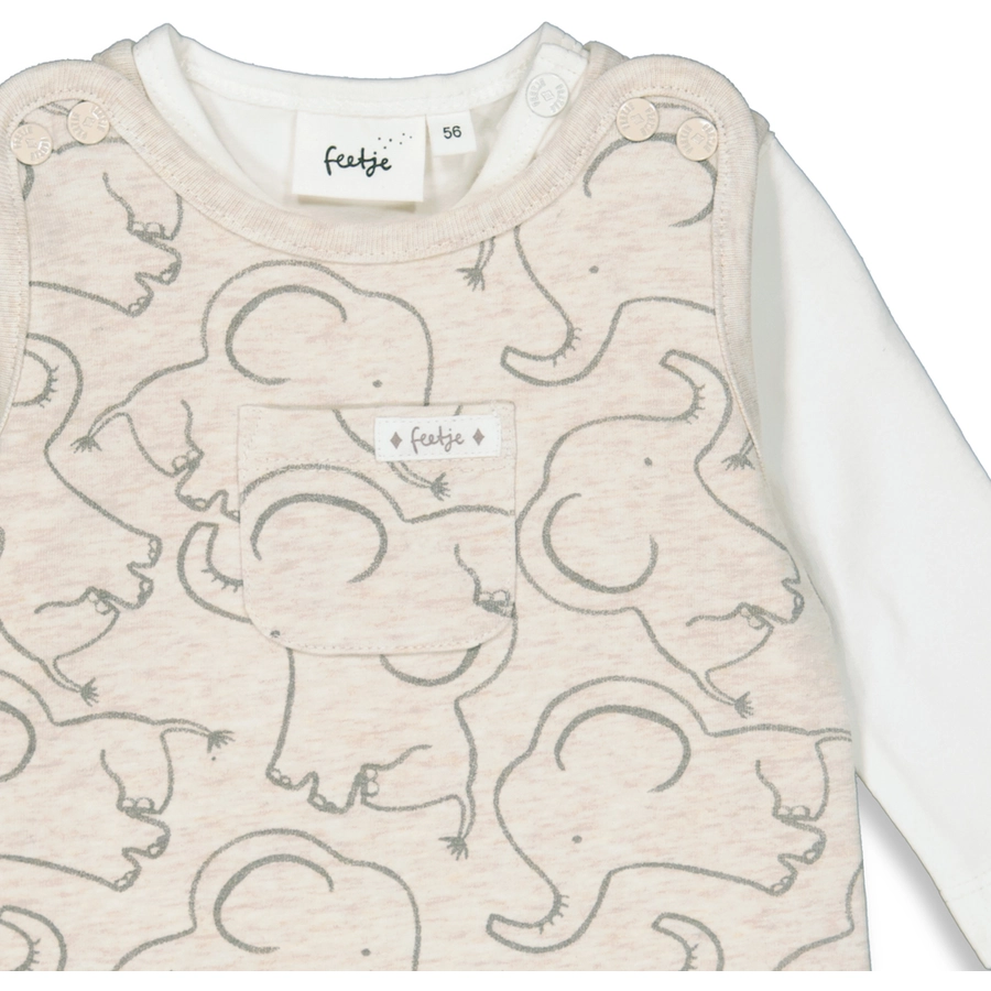 Feetje Strampler 2-tlg. Elephant Natur Melange