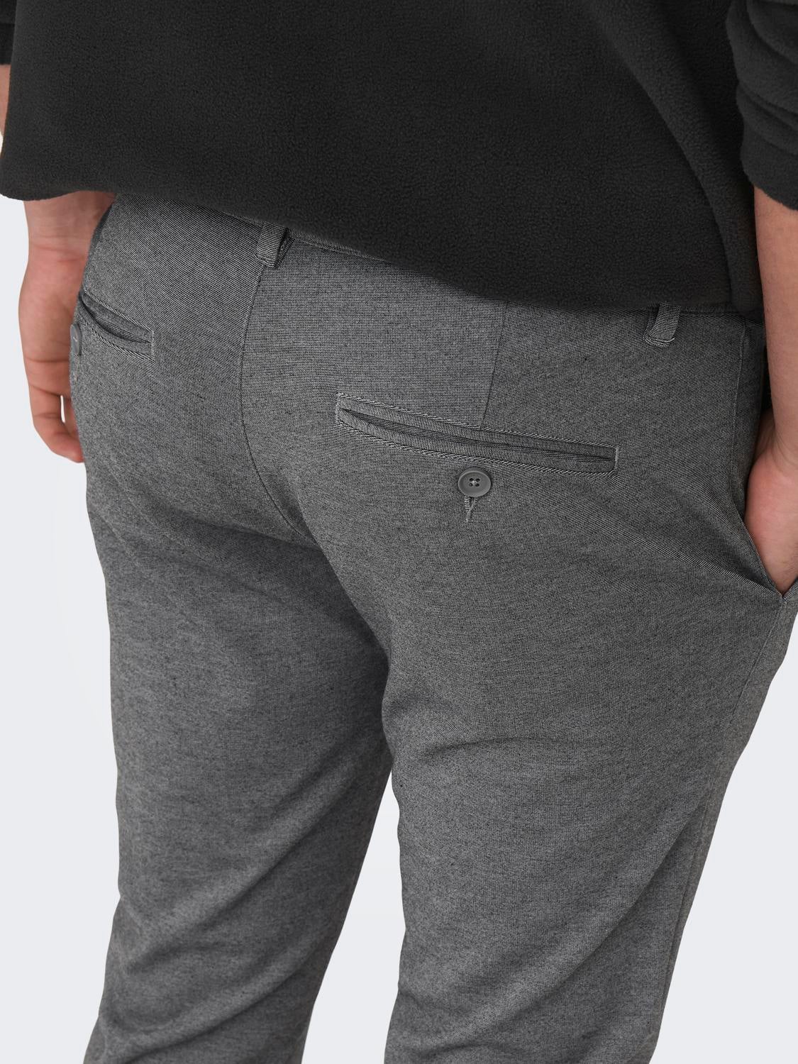 ONSMARK Verjüngt und verkürzt Chino Hose Medium Grey Melange