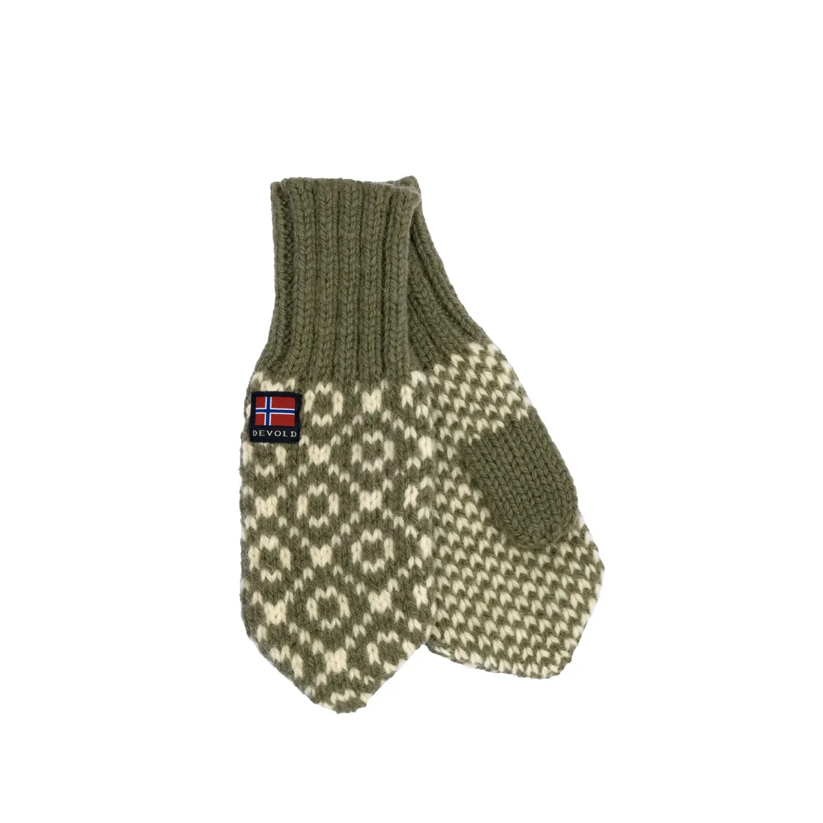 Devold Svalbard Mittens Olive/Offwhite