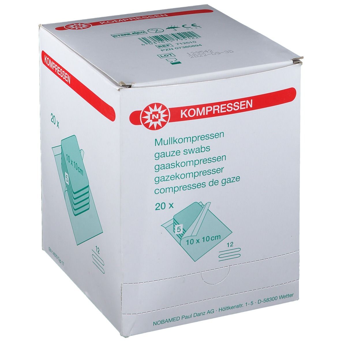 Mullkompressen steril 12-fach 10 x 10 cm