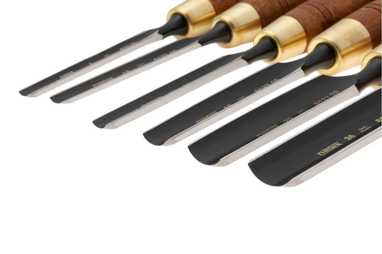 Narex Wood Line Plus Firmer Gouge Set 853300, gutsenset 8-10-12-16-20-26 mm, 6-delig