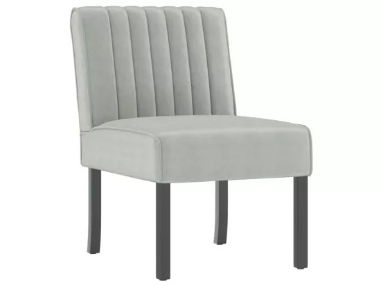 Fauteuil sans accoudoirs gris clair velours