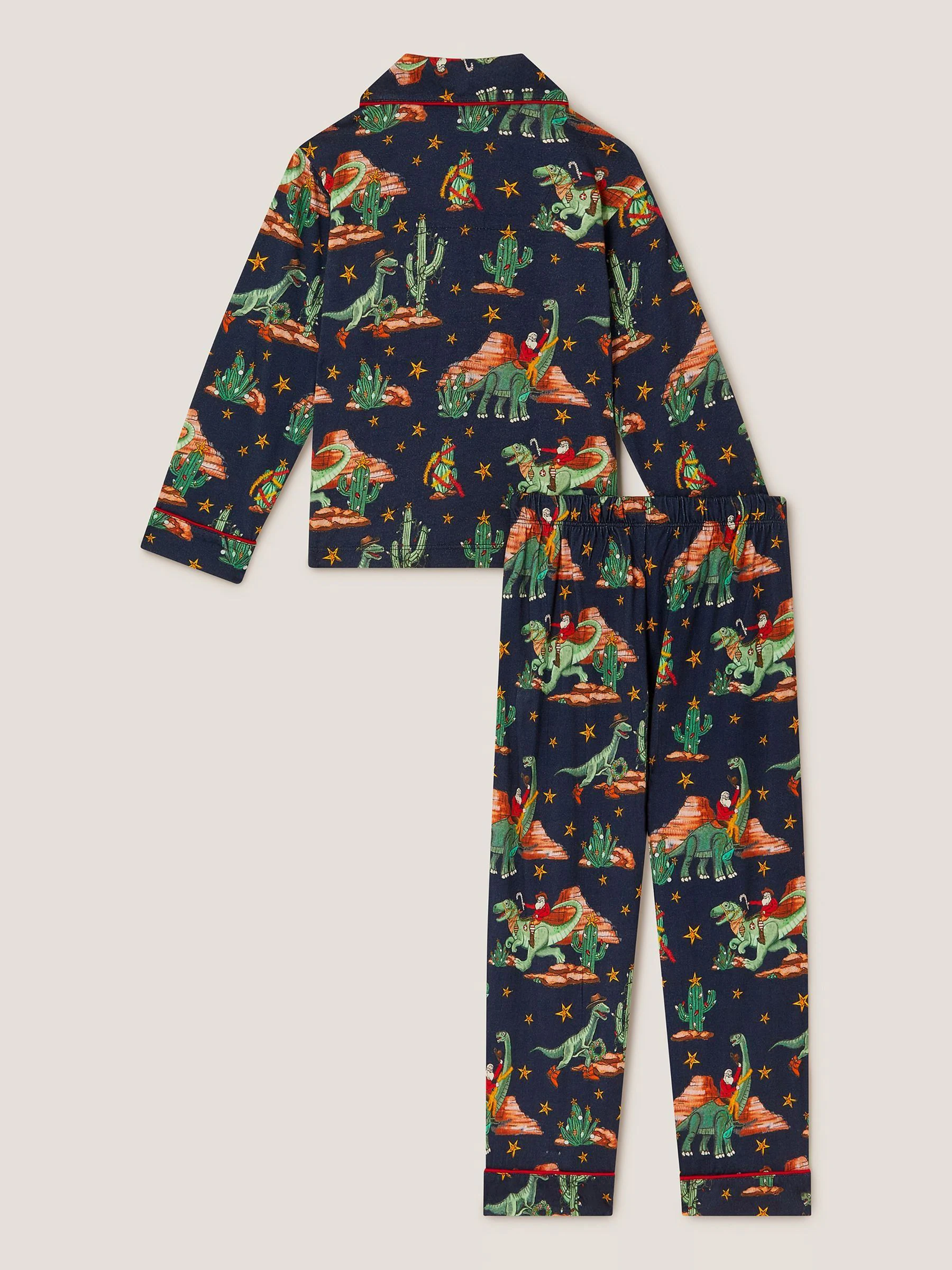 Monsoon lange kerstpyjama met dinosaurusprint