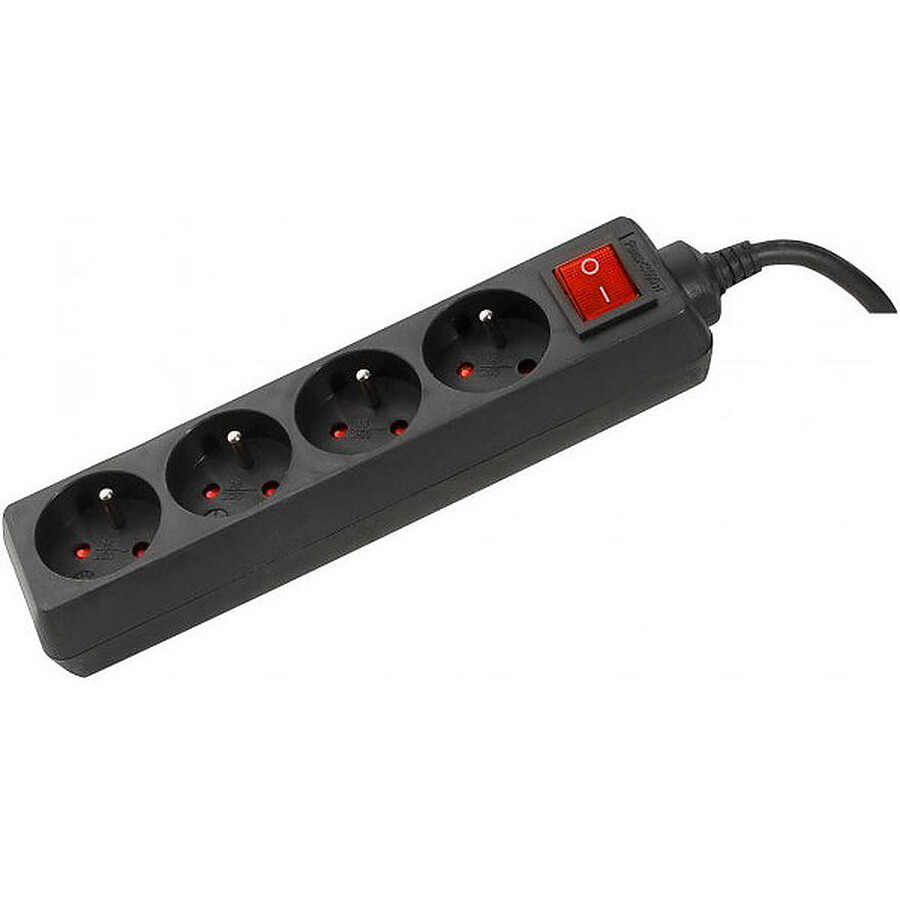 Multiprise électrique 4 prises Noir - 1,5 m