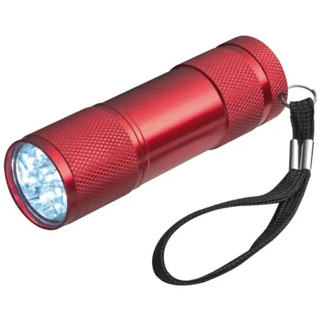Macma LED Taschenlampe aus Aluminium mit 9 LED, rot