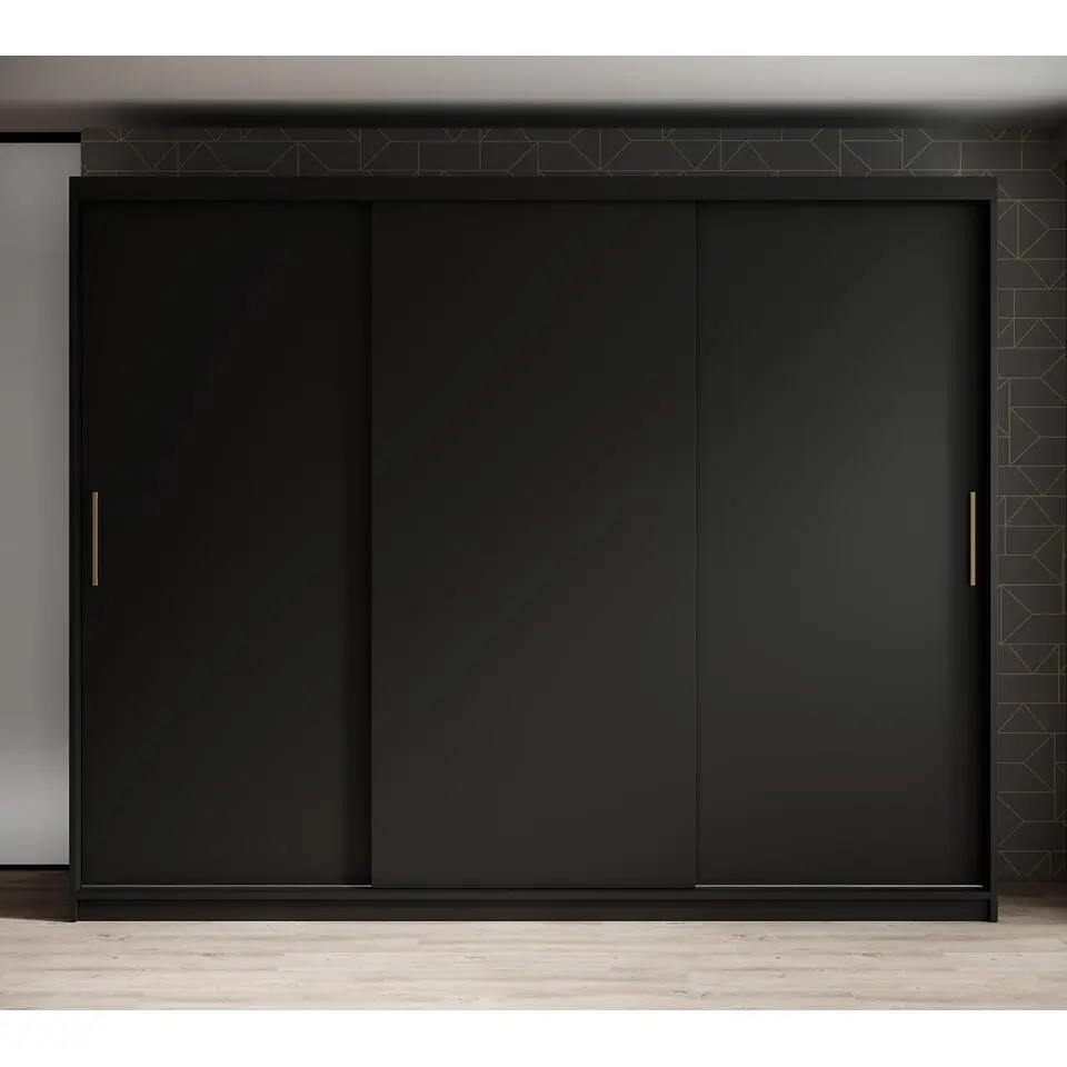 Meubella - Kledingkast Mandalin - Zwart - 250 cm