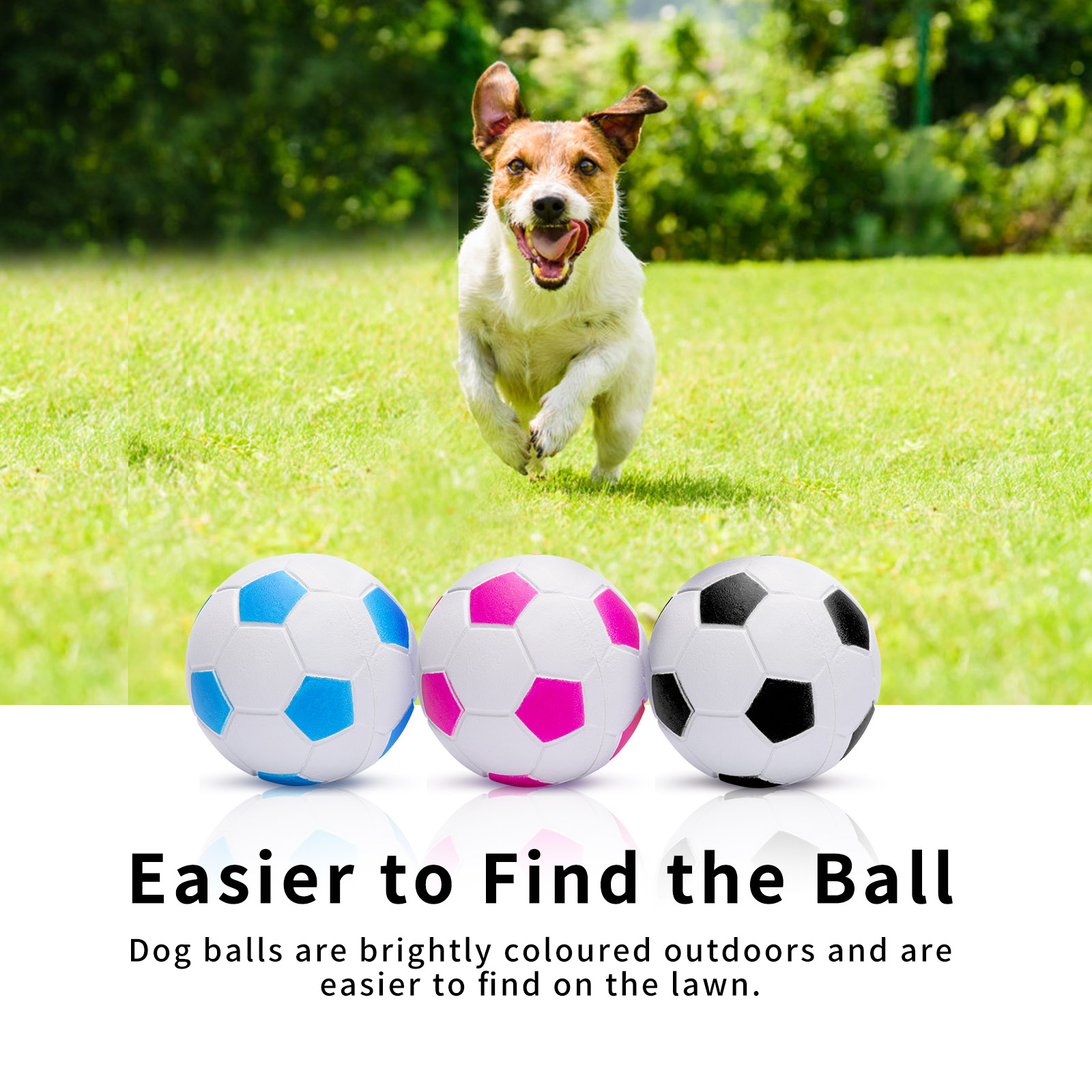 Bola para Cães Nobleza, Pacote com 6 Bolas Interativas para Cães, Bola de Borracha Natural Durável para Cães, Bola Interativa para Cães de Pequeno, Médio e Grande Porte, 7,2cm