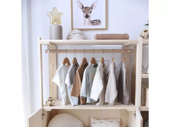Penderie en pin massif Nova 76.5 x 38.5 x 110 cm
