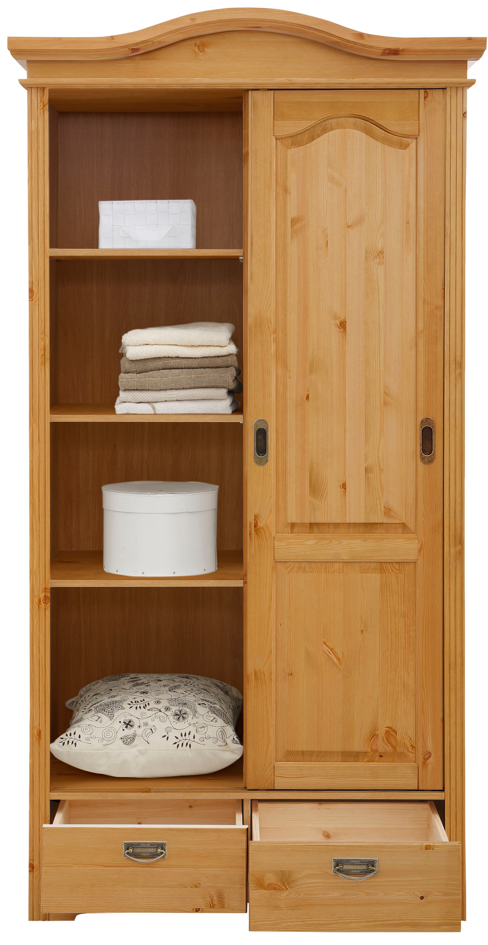 Home affaire Schiebetürenschrank »Konrad« B/H/T ca. 111/207/64 cm,  Breite 111 cm, aus massiver, FSC®-zertifizierter Kiefer